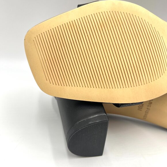 Marc Fisher Womens Size 8.5 Jaron Black Leather Block Heels Sandals Shoes - Picture 10 of 14